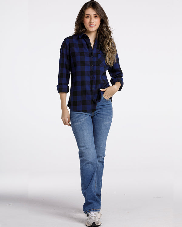 Blusa Camisera Spiritual Leñadora Ref BD9002-AZUL