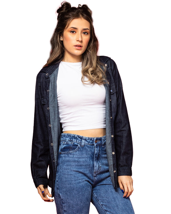 Blusa Camisera Spiritual Ref BD7003-AZUL OSCURA