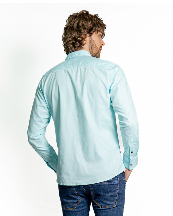 Camisa Spiritual de Hombre Slim Fit En Tela Oxford Ref CS8004