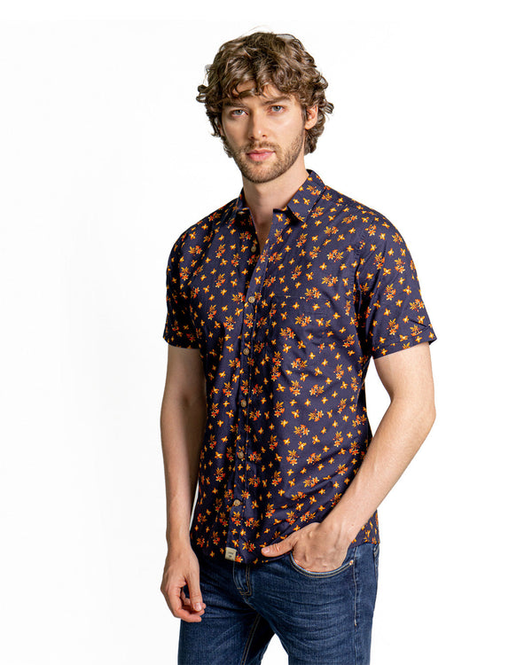 Camisa Spiritual de Hombre Slim Fit Estampada Ref CS6022