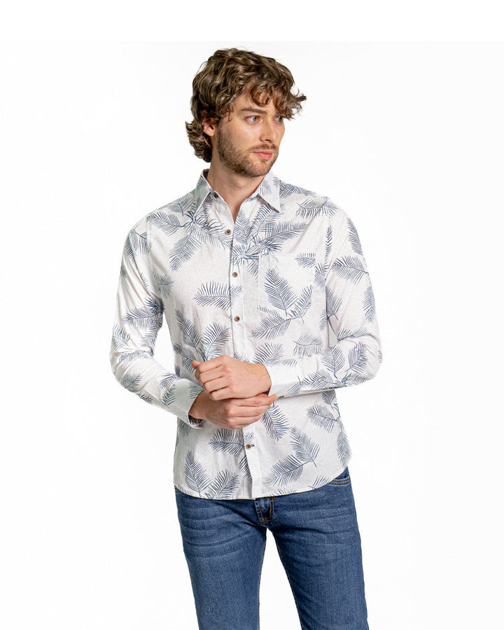 Camisa Spiritual de Hombre  Slim Fit  Estampada Ref CS7011
