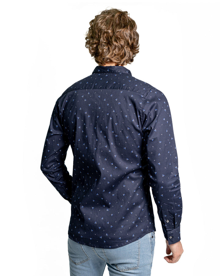 Camisa Spiritual de Hombre Slim Fit Miniprint Ref CS8007