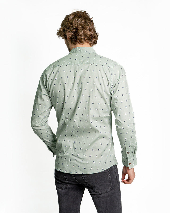 Camisa Spiritual de Hombre Slim Fit Miniprint Ref CS8007