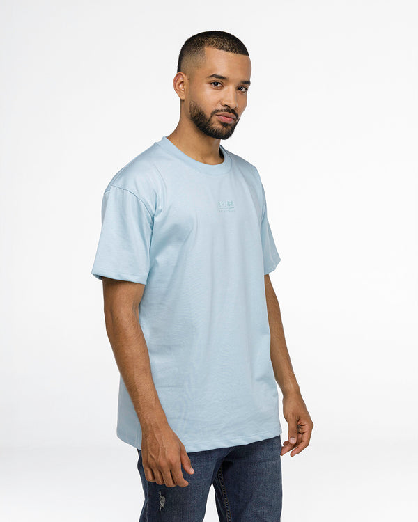 Camiseta Spiritual Cuello Redondo Silueta Relax(Semi Overside) Ref KH9000-AZUL CIELO