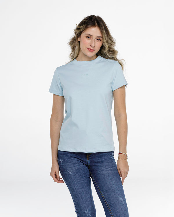 Camiseta Spiritual Cuello Redondo de Dama  Ref KD9000-AZUL CLARO
