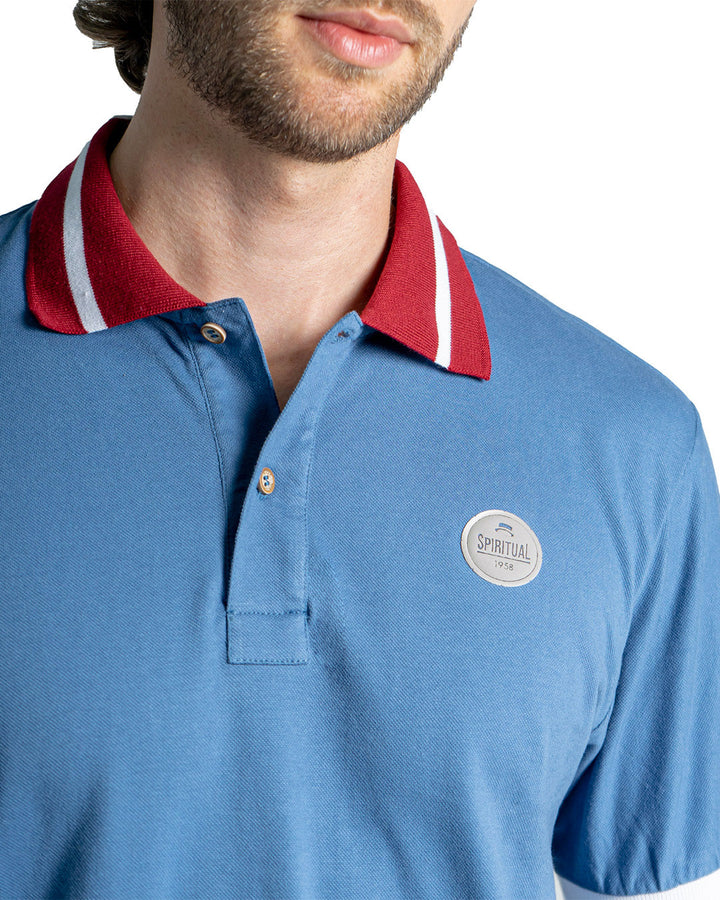 Camiseta Spiritual Tipo Polo  Clasica Ref KH8005-AZUL