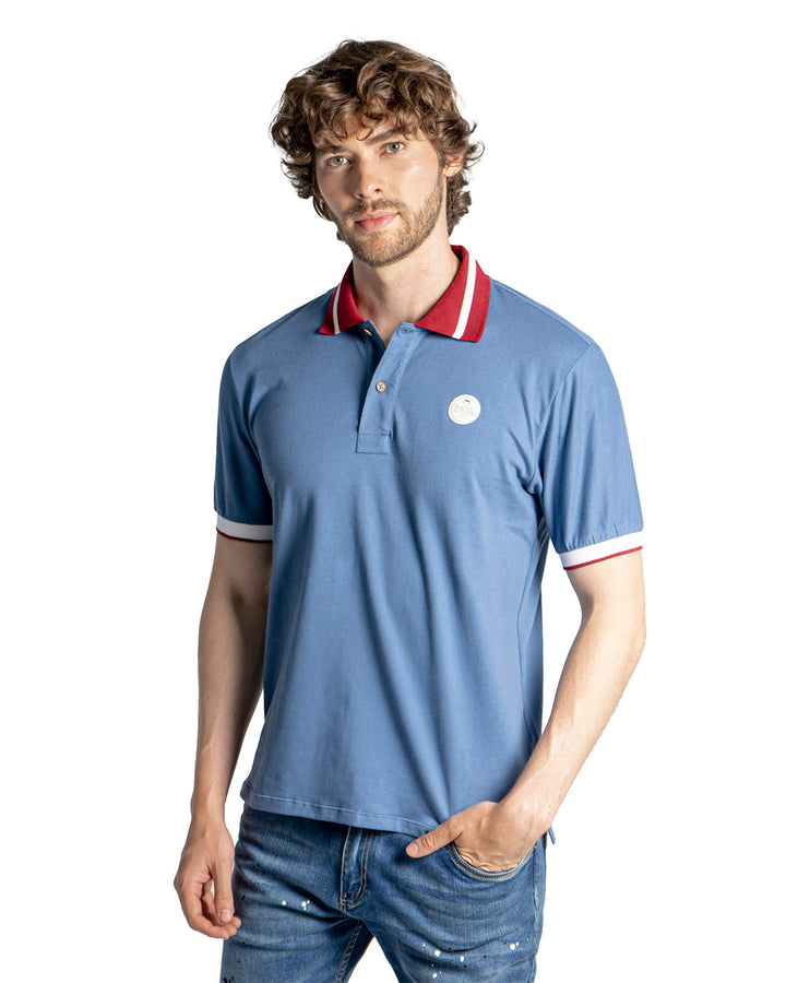 Camiseta Spiritual Tipo Polo  Clasica Ref KH8005-AZUL