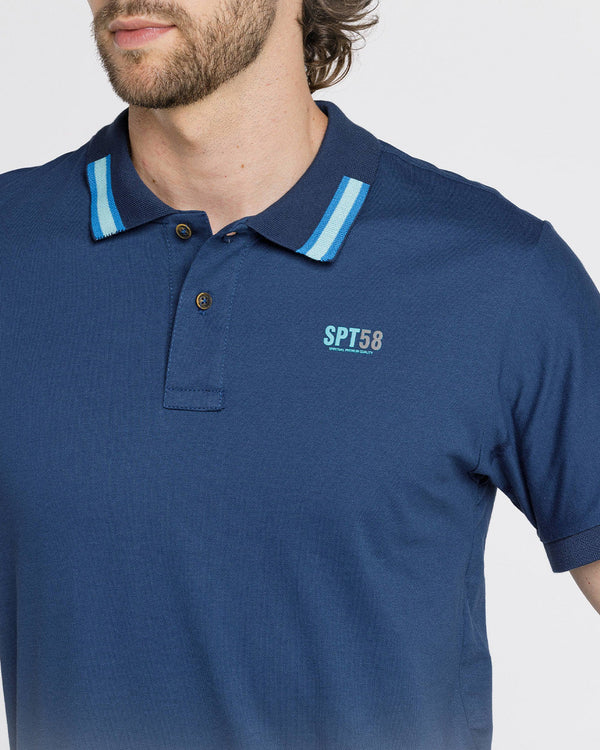 Camiseta Spiritual Tipo Polo   Ref KH8018-AZUL OSCURA