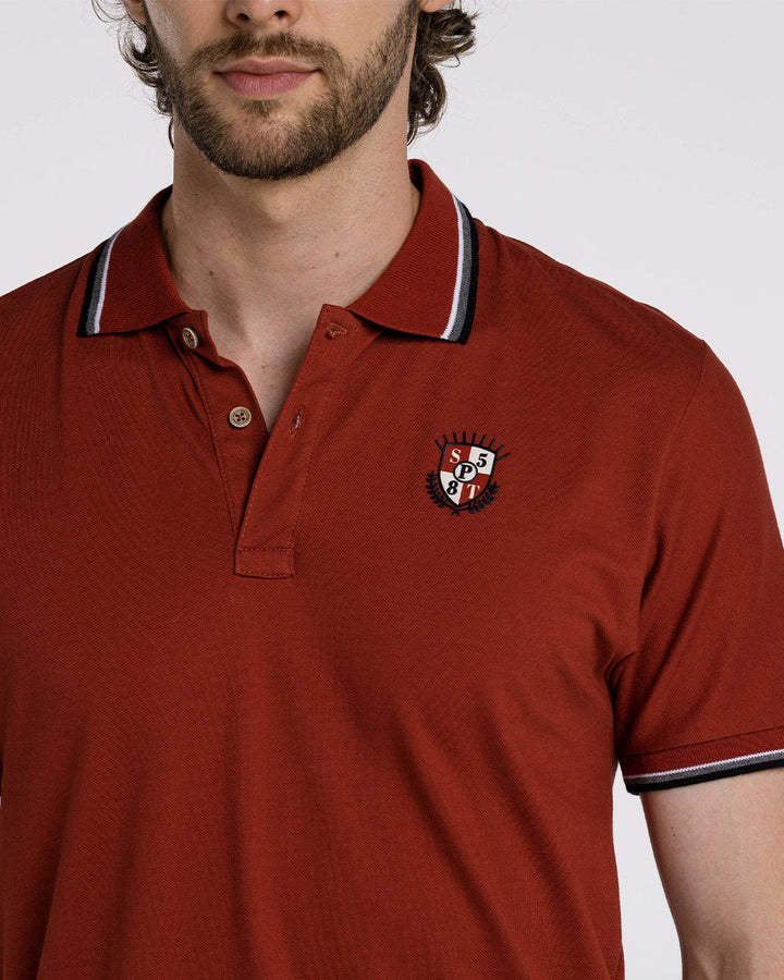 Camiseta Spiritual Tipo Polo   Ref KH8019-VINO