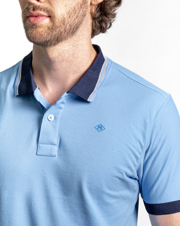 Camiseta Spiritual Tipo Polo Tejidos En Contraste Ref KH7020