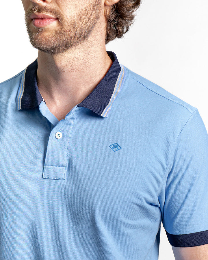 Camiseta Spiritual Tipo Polo Tejidos En Contraste Ref KH7020