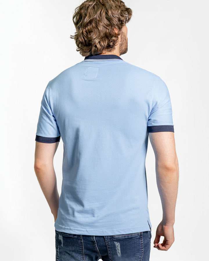 Camiseta Spiritual Tipo Polo Tejidos En Contraste Ref KH7020