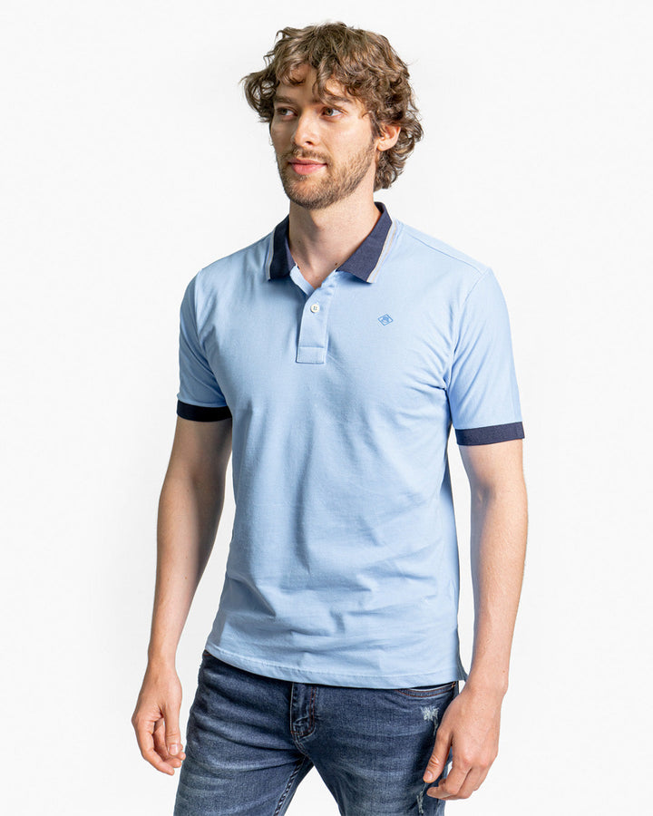 Camiseta Spiritual Tipo Polo Tejidos En Contraste Ref KH7020