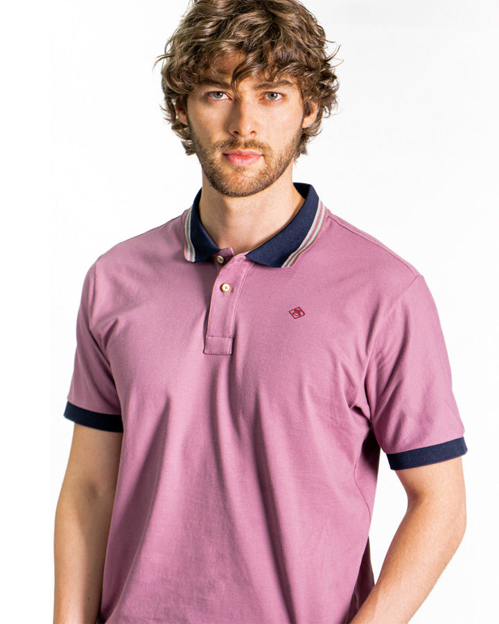 Camiseta Spiritual Tipo Polo Tejidos En Contraste Ref KH7020