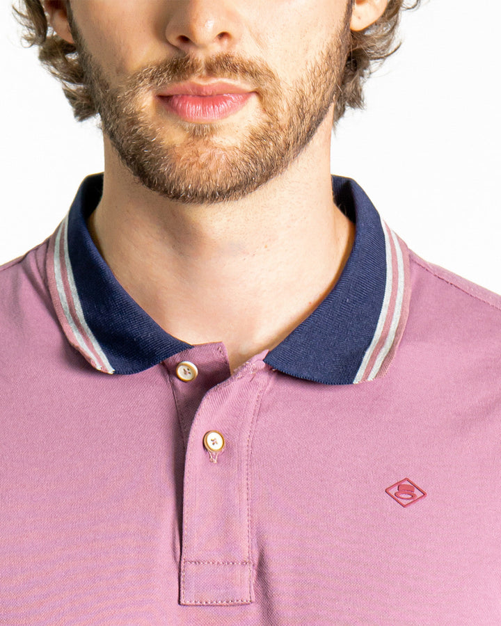 Camiseta Spiritual Tipo Polo Tejidos En Contraste Ref KH7020