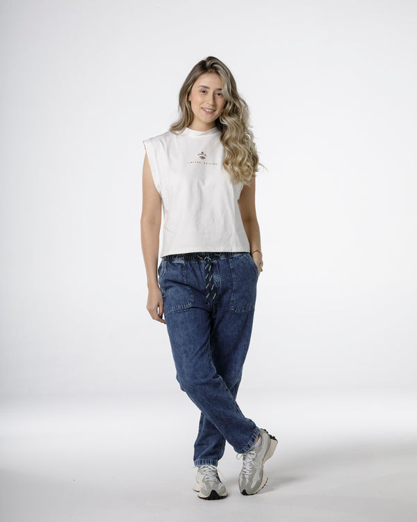 Jean Spiritual de Dama Rigido Silueta Relax  Ref DS9009-OSCURO