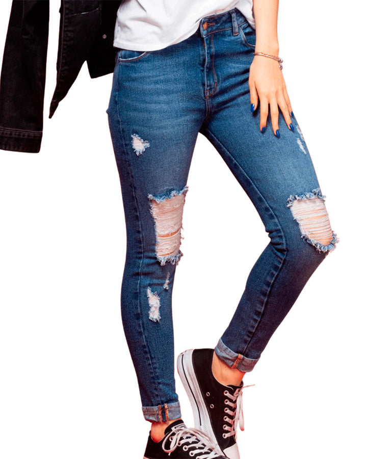 Jean Spiritual  Skinny con Dirty y Rotos Ref DS7002